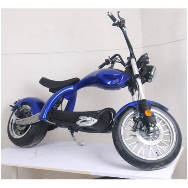 Elektrická Harley kolobežka CityCoco M4-modrá-spredu