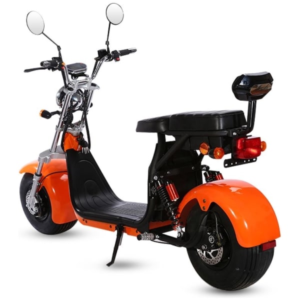 Elektrická Harley kolobežka CityCoco SC11+ s CE-oranžová-zozadu