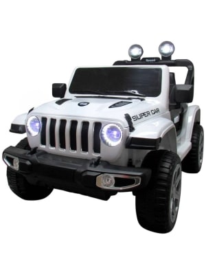 Elektrické autíčko Veľký Jeep X4-biele-spredu-4