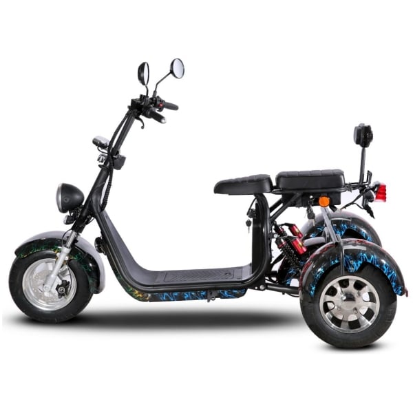 Elektrická Harley kolobežka CityCoco SC09-blesky-zboku